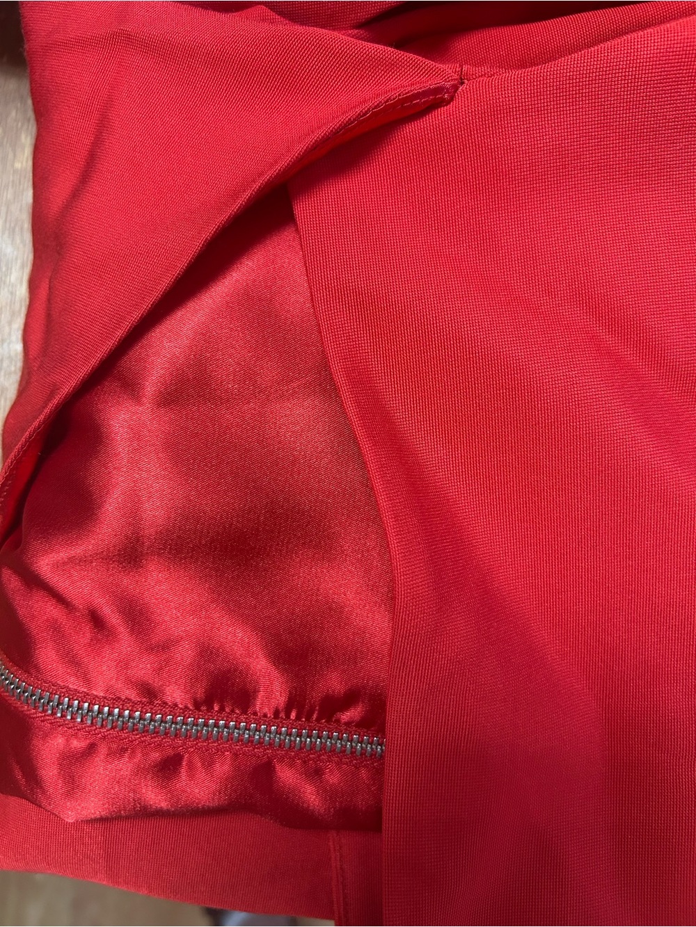 French Connection Red Cutout Bodycon Mini Dress UK 10 US 6 Exposed Zip - Picture 7 of 7